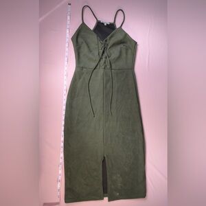 Charlotte Russe Olive Green Midi Dress Womens Size [Insert Size] Bodycon Sleevel